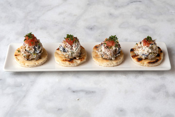 Traditional greek eggplant spread melitzanosalata