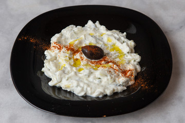 Traditional greek dip sauce or dressing tzatziki