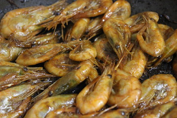 close up of fried shrimp