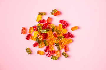 Gummy bears, jelly candy. Colorful bonbons.