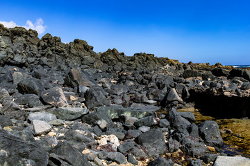 The rocky landscape of the Natural Pool