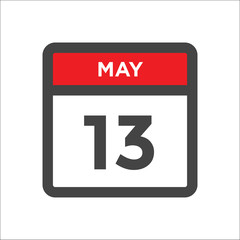 May 13 calendar icon w day of month