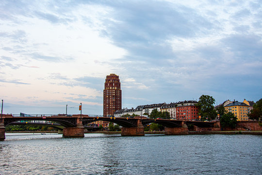 View to the bridges over the Main and some buildings close to them