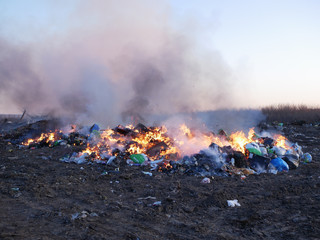 fire close up. burning garbage. concern for the environment. environmental pollution.