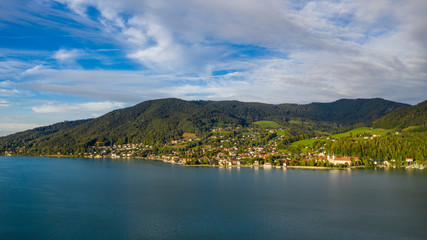 Tegernsee, Germany. Lake Tegernsee in Rottach-Egern (Bavaria), Germany near the Austrian border. Aerial view of the lake 