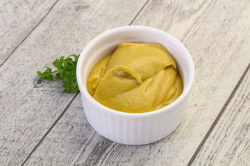 Mustard sauce in the bowl