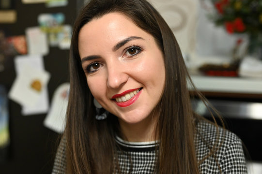 Portrait of a smiling girl at home