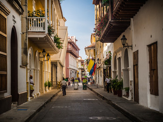 Fototapeta na wymiar Street Cartagena Colombia South America