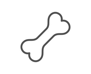 Dog bone line icon. Pets food sign. Pet feeding symbol. Quality design element. Editable stroke. Linear style dog bone icon. Vector