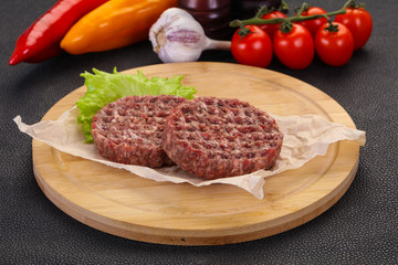 Raw burger cutlet
