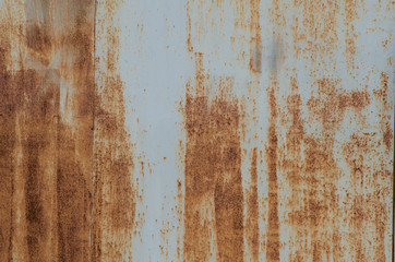 Iron fence. Iron old door. Old paint on the door, the fence.