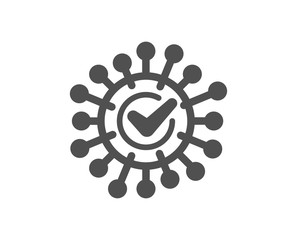 Confirmed coronavirus icon. Covid-19 virus sign. Corona virus symbol. Classic flat style. Quality design element. Simple coronavirus icon. Vector