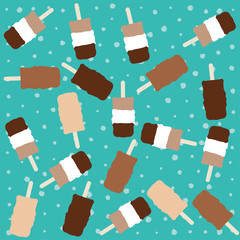 Ice cream seamless pattern. Chocolate ice cream