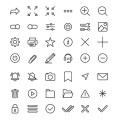 Interface element outline icon pack