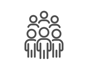 Group people line icon. Business conference sign. Team meeting symbol. Quality design element. Editable stroke. Linear style group people icon. Vector