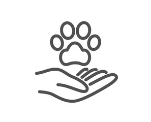 Obraz premium Pets care line icon. Veterinary clinic sign. Dog health symbol. Quality design element. Editable stroke. Linear style pets care icon. Vector