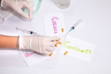  Health young women taking coronavirus measures