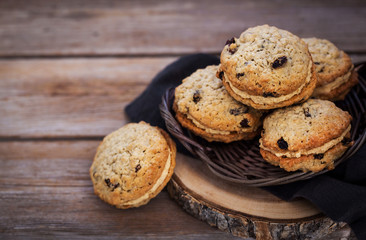 Homemade oatmeal sandwich cookies