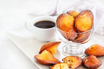 Homemade lemon madeleines biscuit cookies