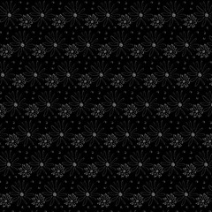 dark daisy sketch pattern