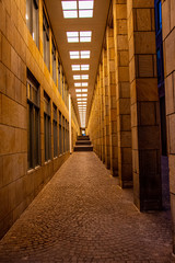 Long and narrow hallway in the city of Frankfurt am Main