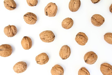 Superfoods - Nuts - Walnuts on white background