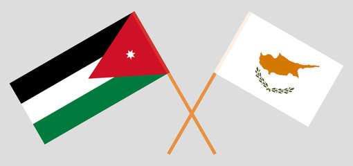 Crossed flags of Jordan and Cyprus