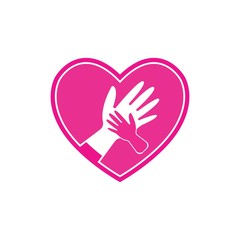 Hand Care, Help social charity Logo Template vector icon business