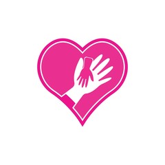 Hand Care, Help social charity Logo Template vector icon business