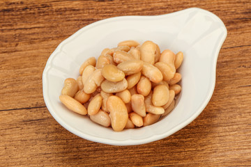 White beans kidney in the bowl