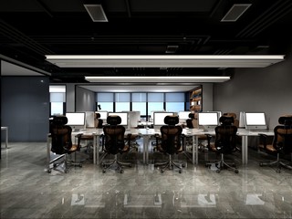 3d render of modern office interior meeting room
