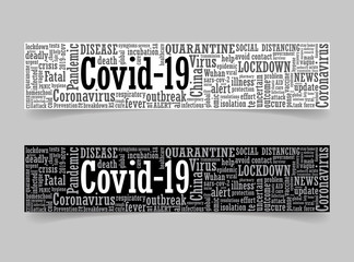 Coronavirus covid-19 word cloud web banner - 341819386