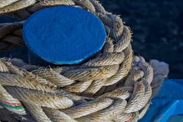 Fototapeta na wymiar Rope for mooring the ship