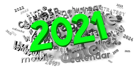 2021 concept - 3D illustration