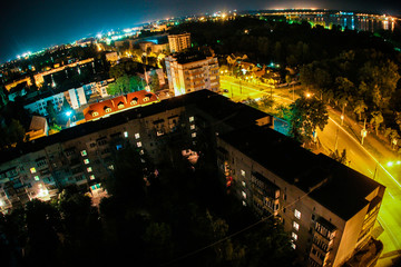 Fototapeta na wymiar Night city from above 