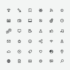 Web icons set. Site element icons.