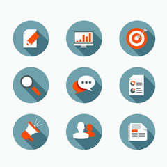 Flat color icons website elemens 