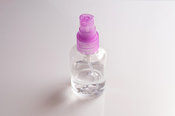plastic bottle with an antiseptic on white