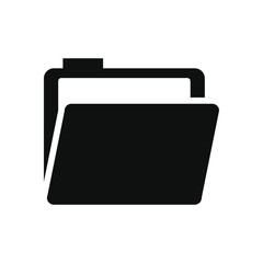 document folder icon, silhouette style