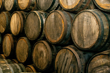 Wine barrels on old cellar