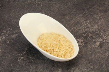 Raw basmati rice in the bowl