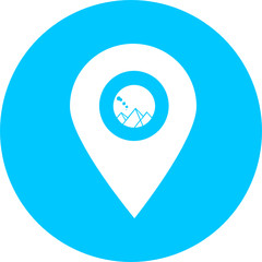 Set of map pin pointer in blue circle icon. Element of map point for mobile concept and web apps. Icon for website design and app development. Premium map icon sign.