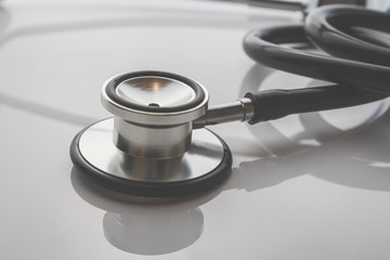 close up of a stethoscope on the table