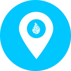 Set of map pin pointer in blue circle icon. Element of map point for mobile concept and web apps. Icon for website design and app development. Premium map icon sign.