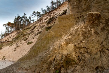 North Sea cliff in winter