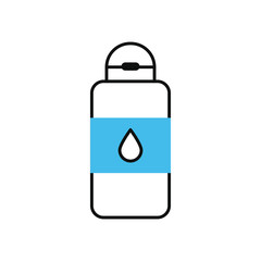 medical antibacterial bottle icon, half color half line style
