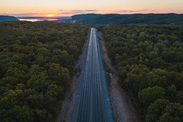 Road night aerial