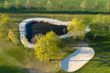 Fototapeta premium pond on golf course