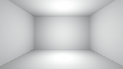 white clean empty room space 3D rendering
