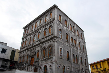 Fototapeta na wymiar Trabzon, Turkey, 13 January 2010: Historical Building, Maras Street